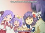  clannad color_connection company_connection crossover fujibayashi_kyou fujibayashi_ryou hair_color_connection hiiragi_kagami hiiragi_tsukasa kyoto_animation lucky_star mike_inel multiple_girls purple_hair siblings sisters twins 