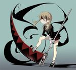  crazy_eyes maka_albarn ogata_zen plaid plaid_skirt scythe skirt solo soul_eater twintails 