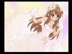  asahina_mikuru bridal_veil bride brown_eyes brown_hair dress flower gloves long_hair non-web_source solo suzumiya_haruhi_no_yuuutsu veil wedding_dress 