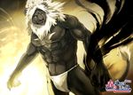  abstract_background anthro aotsuki091 beard biceps big_muscles black_fur black_nose body_hair chest_hair chest_tuft claws facial_hair feline fundoshi fur grey_eyes grin hair lion loincloth looking_at_viewer magic male mammal mane muscles pecs pose sky_(artist) smile solo standing toned topless tuft underwear white_fur white_hair 