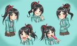  black_hair blush crying expressions food hood hoodie ponytail popsicle tacoyaki vanellope_von_schweetz wreck-it_ralph 