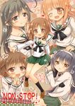  akiyama_yukari blush brown_eyes brown_hair girls_und_panzer hands_clasped heart isuzu_hana kodou_mikoto loafers long_hair multiple_girls nishizumi_miho one_eye_closed ooarai_school_uniform own_hands_together reizei_mako school_uniform shoes short_hair smile takebe_saori throat_microphone 