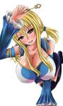 1girl arm_up blonde_hair blush breasts brown_eyes cleavage fairy_tail female gucchi_(n3gt6apf) highres huge_breasts key lucy_heartfilia open_mouth puffy_nipples smile twintails 