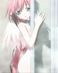  collar green_eyes ikaros nude screencap sora_no_otoshimono wings 