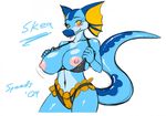  breasts female nipples sea_serpent solo speeds yellow_eyes 