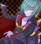  checkered checkered_background duel_monster male_focus shintani_tsushiya smile solo vampire_lord yuu-gi-ou 