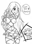  &lt;3 beast_boy belt big_breasts blush breasts dialog drooling english_text female gift grin hair hitori09 human long_hair mammal nipples one_eye_closed presenting pussy saliva teen_titans terra text wink 