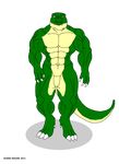  2013 abs anthro biceps clothing dinosaur green_skin human male maxime-jeanne muscles nude pecs pose reptile scalie skin solo thomas_carter tyrannosaurus_rex vein 