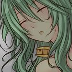  caam_serenity_of_gusto closed_eyes duel_monster green_hair long_hair shintani_tsushiya solo yuu-gi-ou 