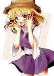  ai_(boredom) blonde_hair hair_ornament hat moriya_suwako solo thighhighs touhou white_legwear wide_sleeves yellow_eyes zettai_ryouiki 