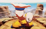  arm_up bald dougi dragon_ball dragon_ball_z eyebrows jeffrey_cruz kienzan kuririn landscape male_focus muscle solo thick_eyebrows 