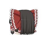  from_behind hakurei_reimu kitsunerider no_humans touhou transparent_background yukkuri_shiteitte_ne 