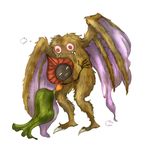  ambiguous_gender armless cute dress female flatwoods_monster hug i_(artist) monster mothman plain_background smile teeth white_background wings yellow_eyes 