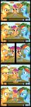  applejack_(mlp) blonde_hair candle coltsteelstallion comic cowboy_hat cub cutie_mark dialog english_text equine female feral freckles friendship_is_magic green_eyes hair hat horse mammal multi-colored_hair my_little_pony outside pegasus pie pony purple_eyes purple_hair rainbow_dash_(mlp) rainbow_hair scootaloo_(mlp) sky table text tree wings young 