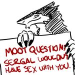  black_and_white claws english_text humor monochrome plain_background sergal sign sir_double-faggot smile text the_truth white_background 