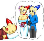  anthrofied big_breasts breasts brother_and_sister cleavage clothed clothing dream dress female flower glint huge_breasts male mammal milkjunkie minun mouse nintendo norithics plusle pok&#233;mon pok&#233;morph pok&eacute;mon rodent sibling sleeping smile spark video_games wedding 
