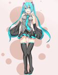  aqua_eyes aqua_hair bad_id bad_pixiv_id boots breasts covered_nipples detached_sleeves hatsune_miku highres jaku_denpa long_hair medium_breasts necktie no_panties open_mouth skirt sleeves_past_wrists solo thigh_boots thigh_gap thighhighs twintails very_long_hair vocaloid 