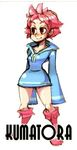  alex_ahad_(style) boots character_name dress hood hoodie knee_boots kumatora long_sleeves mother_(game) mother_3 no_pants parody pink_hair red_eyes sarikyou short_hair skullgirls slender_waist smile solo style_parody sweater sweater_dress tomboy zipper 