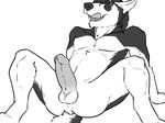  balls biceps big_muscles canine erection humanoid_penis licking licking_lips looking_at_viewer male mammal monochrome muscles nude penis solo spread_legs spreading tongue tongue_out uncolored wolf 
