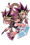  2boys absurdres dual_persona highres male male_focus multicolored_hair multiple_boys mutou_yuugi spiked_hair yami_yuugi yu-gi-oh! 