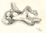  anal anal_fingering anal_masturbation avian beak bird breasts claws eyes_closed female fingering greyscale lying masturbation monochrome nude on_side puffin pussy scale_(artist) sketch small_breasts solo spread_legs spreading vaginal wings 