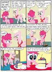  bowl broom cake cherry comic equine eyewear female feral food friendship_is_magic glasses granny_pie_(mlp) green_eyes grey_hair hair horse mammal my_little_pony pegasus pink_hair pinkie_pie_(mlp) pony timothy_fay wings 