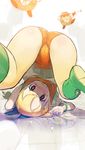  ass blonde_hair blush body_blush cameltoe doraemon doraemon:_nobita_no_himitsu_dougu_museum ginger_(doraemon) highres looking_at_viewer namaniku_atk orange_panties panties red_eyes reflection solo top-down_bottom-up trefoil underwear upside-down 