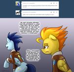  blue_hair english_text equine female feral friendship_is_magic frown hair horse jacket male mammal my_little_pony pegasus pluckyninja pony soarin_(mlp) spitfire_(mlp) text two_tone_hair wings wonderbolts_(mlp) 