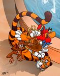  abu avian bird bondomunk bound disney feline iago male monkey rajah tickling tiger 