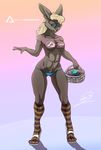  blue_eyes delta.dynamics delta_dynamics easter easter_bunny egg exizt female hair helena_b. holidays lagomorph legwear mammal rabbit solo stockings 