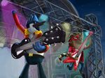  bird blue_jay eyewear guitar male mammal mordecai raccoon regular_show rigby rodrigues404 sunglasses 