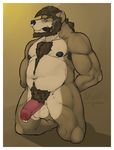  amwulf anthro balls bear biceps big_muscles body_hair chest_hair cigar ear_piercing erection facial_piercing genital_piercing happy_trail humanoid_penis looking_at_viewer male mammal muscles nose_piercing nude overweight pecs penis penis_piercing piercing prince_albert pubes smoking solo uncut 