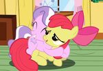  apple_bloom_(mlp) cub cutie_mark diamond_tiara_(mlp) equine female feral friendship_is_magic horse hug mammal my_little_pony pony ruxify young 