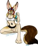  big_ears black_nose bottomless canine clothed clothing eyewear female fennec fox glasses goggles green_eyes hair looking_at_viewer mammal nude oli_snowpaw panties plain_background pubes pussy red_hair shirt sitting skimpy solo spreading tank_top tattoo underwear white_background 