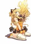  animal_ears between_legs big_hair blonde_hair blue_eyes breasts cat_ears floating_hair frilled_skirt frills hand_between_legs lips long_hair olivia_(yh) seeu simple_background sitting skirt sleeveless small_breasts solo thighhighs v_arms vocaloid wariza white_background white_legwear wind wind_lift wrist_cuffs 