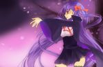 bb_(fate)_(all) bb_(fate/extra_ccc) black_legwear breasts fate/extra fate/extra_ccc fate_(series) hair_ribbon hanadokihonpo lace lace-trimmed_thighhighs large_breasts long_hair purple purple_eyes purple_hair ribbon solo thighhighs very_long_hair wide_sleeves 