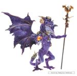  claws dragon fangs orb plain_background polearm purple purple_body real sculpture skull solo source_request staff statue unknown_artist white_background wings 