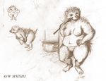  anthro big_breasts breasts chubby female hedgehog mammal monochrome nipples nude oddwilds overweight plain_background pussy sketch solo tongue white_background 