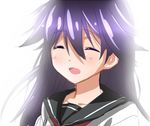  black_hair closed_eyes kuroki_rei long_hair national_shin_ooshima_school_uniform open_mouth sakura_ai_ke school_uniform serafuku solo vividred_operation 