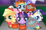  applejack_(mlp) blonde_hair blue_eyes bronytoss candy costume cute equine female fluttershy_(mlp) friendship_is_magic glowing grass green_eyes hair horn horse multi-colored_hair my_little_pony night pegasus pink_hair pinkie_pie_(mlp) pony purple_eyes purple_hair rainbow_dash_(mlp) rarity_(mlp) twilight_sparkle_(mlp) two_tone_hair unicorn wings young 