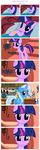  comic equine female feral friendship_is_magic glowing hair horn horse kitchen mammal my_little_pony navitaserussirus pony purple_eyes purple_hair smile trixie_(mlp) twilight_sparkle_(mlp) two_tone_hair unicorn vase young 
