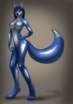 canine female latex_(artist) mammal no_cleft rubber shiny solo wolf 