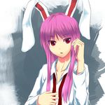  animal_ears bad_id bad_pixiv_id bunny_ears long_hair pink_hair red_eyes reisen_udongein_inaba solo touhou yonaga_(masa07240) 