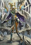  constellar_sombre duel_monster green_eyes leorox shadow solo sword weapon wings yuu-gi-ou 