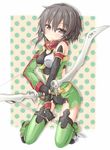  alternate_costume arrow black_eyes black_hair bow_(weapon) breastplate detached_sleeves fingerless_gloves gloves rateratte short_hair short_shorts shorts sinon sinon_(sao:im) sword_art_online sword_art_online:_infinity_moment thighhighs weapon 