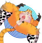  balls biceps big_muscles chubby circumcised erection eyes_closed feline fur gloves maguro male mammal muscles nipples nude open_mouth pecs penis plain_background presenting pubes solo spread_legs spreading tiger yellow_fur 