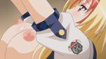  animated animated_gif blonde_hair bounce bouncing_breasts breasts clothed_sex hetero kotowari large_breasts multicolored_hair nipples red_hair school_uniform sex straight tsuburaya_minamo 