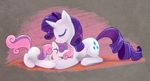  cub cutie_mark duo equine eyes_closed female feral friendship_is_magic hair happy horn horse hug lying mammal my_little_pony pony purple_hair rarity_(mlp) saphamia sibling sisters sweetie_belle_(mlp) two_tone_hair unicorn young 