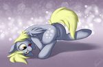  blonde_hair butt cutie_mark derpy_hooves_(mlp) equine female feral friendship_is_magic fur grey_fur hair horse mammal my_little_pony nude open_mouth pegasus pony pussy signature skipsy smile solo tongue wings yellow_eyes 