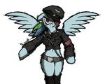  anthro anthrofied armband belt blue_fur boots breasts clothing equine female friendship_is_magic fur hair hat horse mammal multi-colored_hair my_little_pony navel nazi outfit pegasus plain_background pony purple_eyes rainbow_dash_(mlp) rainbow_hair skull_and_crossbones smile smirk solo ss transparent_background uniform wingbonermaker wings 